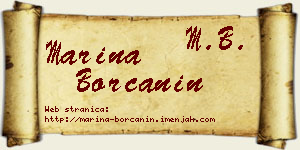 Marina Borčanin vizit kartica